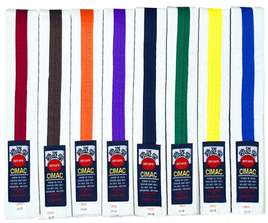 Cimac Sho Grade - White Belt with Coloured Stripe